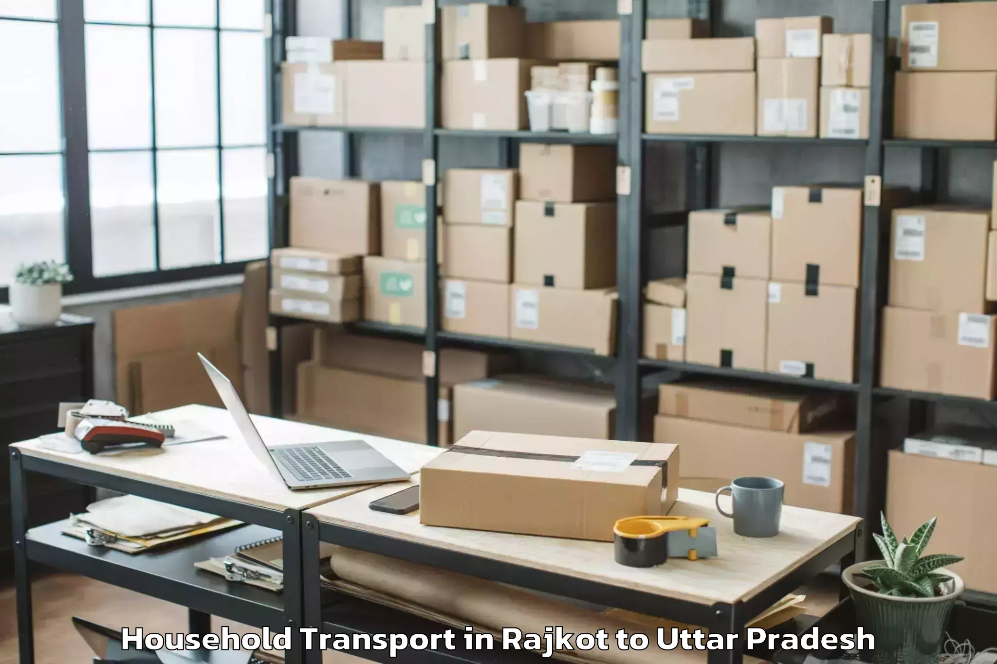 Book Rajkot to Sardhana Household Transport Online